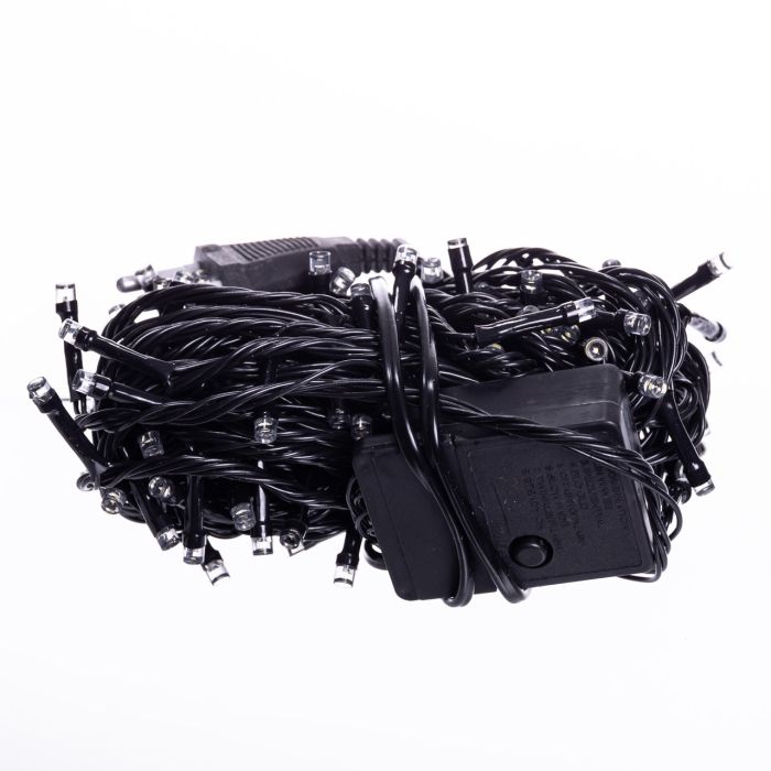 Новорічна гірлянда кімнатна нитка 10 м 120 LED чорний провід Білий W120LED10MBW