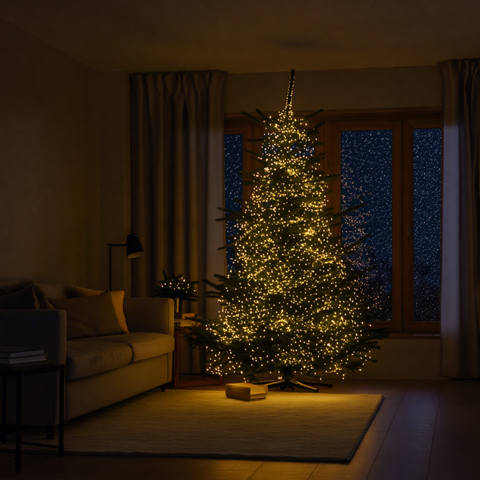 Новорічна гірлянда Хвойна лапа 100 м 3000 LED білий провід Жовте сяйво D3000L100MWY