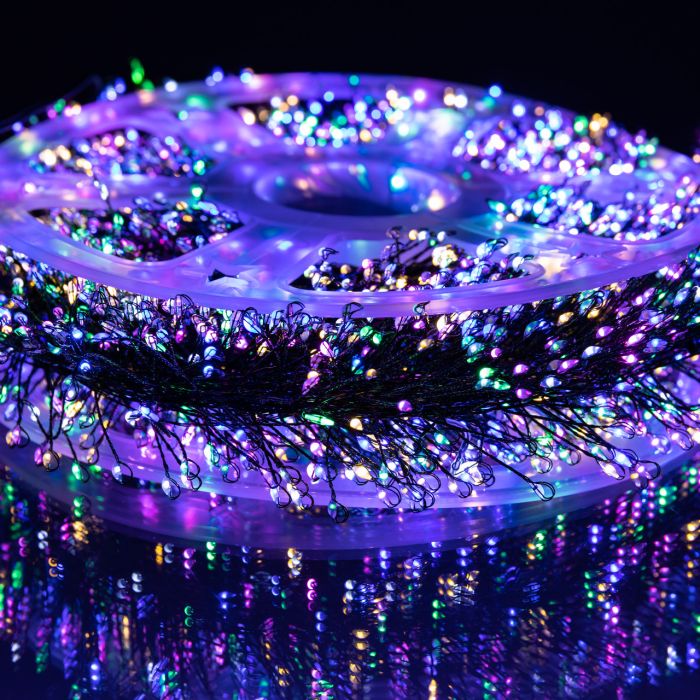 Новорічна гірлянда кімнатна роса 100 м 3000 LED Хвойна лапа зелений провід Мультиколор D3000L100MGML