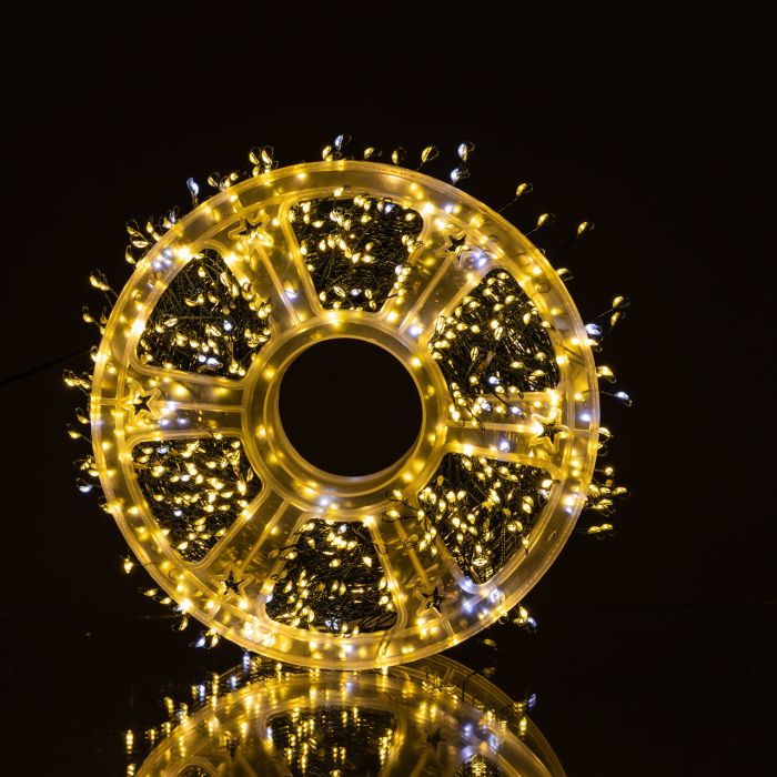 Новорічна гірлянда кімнатна роса Хвойна лапа 50 м 1500 LED зелений провід Жовте сяйво D1500L50MGY