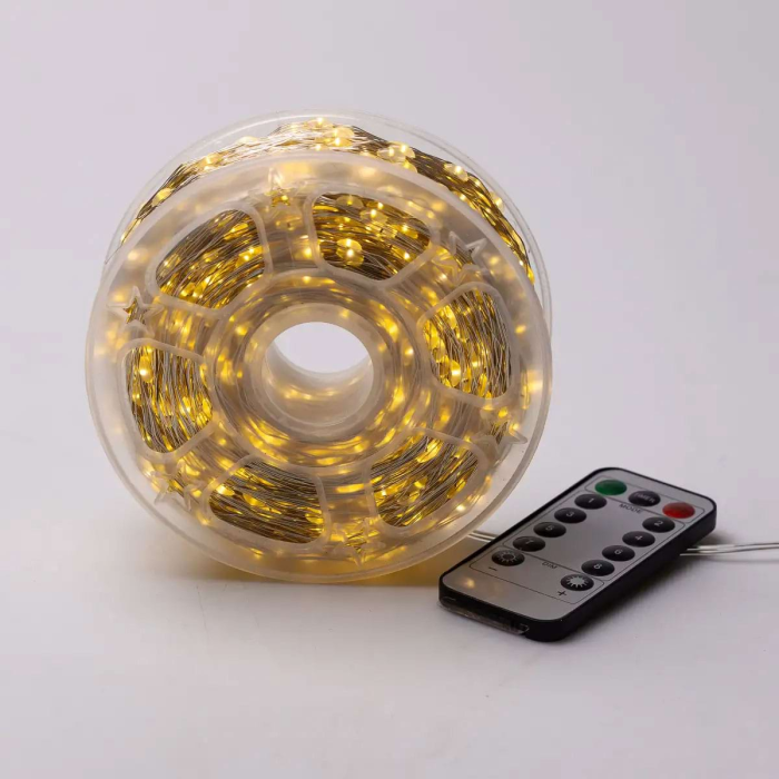 Гірлянда роса на пульті 200 метрів на 2000 світлодіодів крапля білий провід жовтий 2000L200MWY