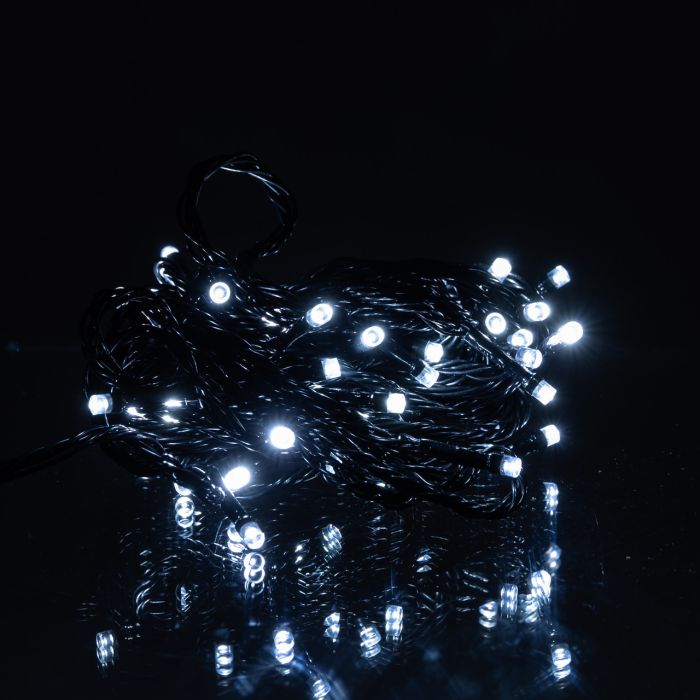 Новорічна кімнатна гірлянда нитка 6 м 50 LED чорний провід Білий W50LED6MBW