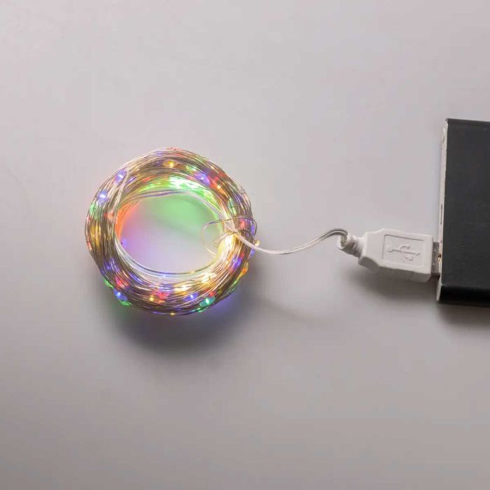 Гірлянда роса 20 метрів USB на 200 led світлодіодів крапля 20 метрів білий дріт мультиколор USB200L20MWML