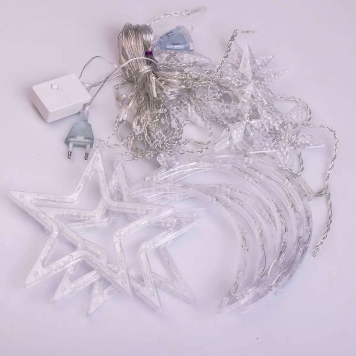 Електрична гірлянда Зірка штора 3 метри на вікно для фотозон жовта WYF11Y